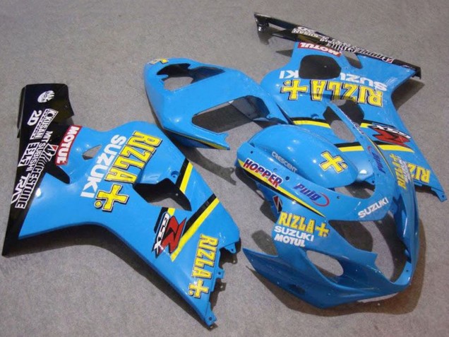 2004-2005 Suzuki GSXR 750 Motorcycle Fairings - Blue Gold Black Motul Rizla Canada Websites
