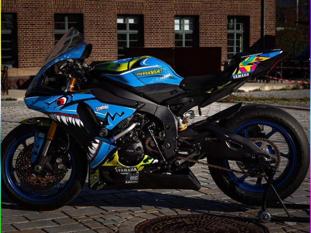2015-2019 Yamaha YZF R1 Motorcycle Fairings - Blue Yellow Shark Canada Websites