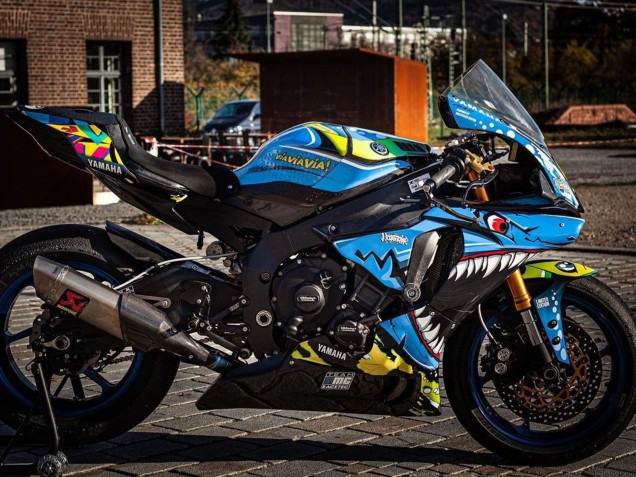 2015-2019 Yamaha YZF R1 Motorcycle Fairings - Blue Yellow Shark Canada Websites