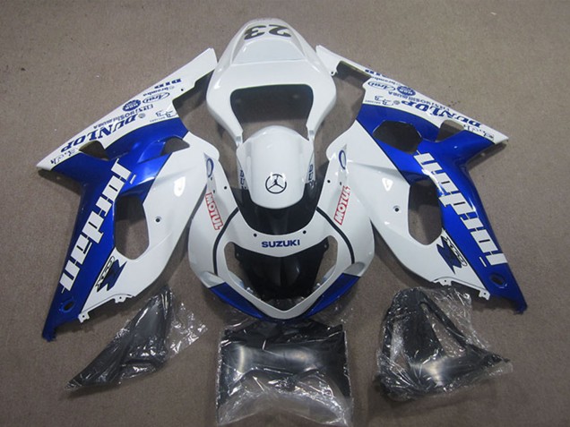 2001-2003 Suzuki GSXR 600 Motorcycle Fairings - White Blue Jordan Motul Canada Websites