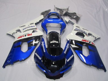 2001-2003 Suzuki GSXR 600 Motorcycle Fairings - White Blue Glossy Black Motul Canada Websites