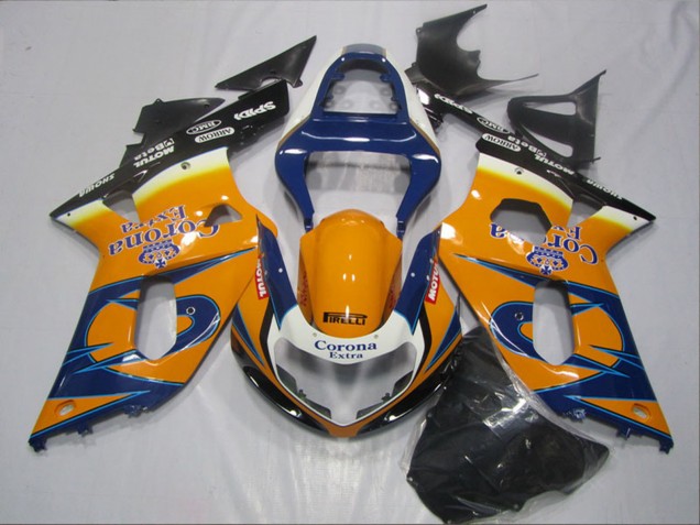 2001-2003 Suzuki GSXR 600 Motorcycle Fairings - Orange Blue Black Corona Extra Canada Websites