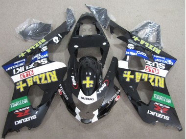 2004-2005 Suzuki GSXR 600 Motorcycle Fairings - Glossy Black White Green Yellow Rizla Canada Websites