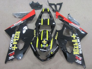 2004-2005 Suzuki GSXR 600 Motorcycle Fairings - Glossy Black Red Yellow Rizla Canada Websites