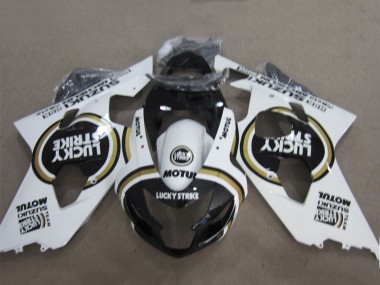 2004-2005 Suzuki GSXR 600 Motorcycle Fairings - White Black Lucky Strike Motul Canada Websites