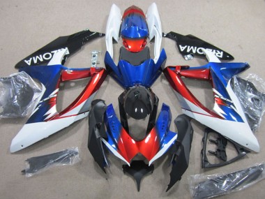 2008-2010 Suzuki GSXR 600 Motorcycle Fairings - White Red Blue Black Rizoma Canada Websites