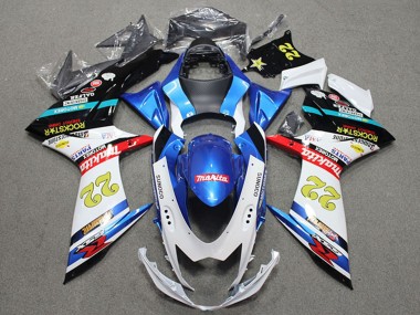 2011-2024 Suzuki GSXR 600 Motorcycle Fairings - Blue White Red Black Rockstar 22 Canada Websites