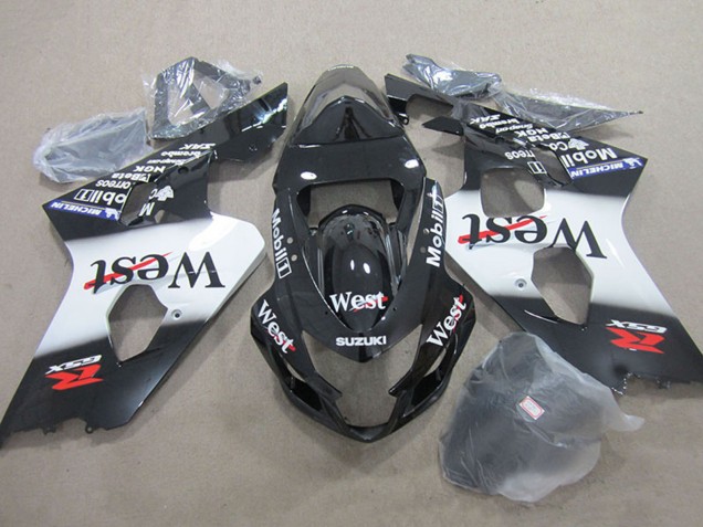 2004-2005 Suzuki GSXR 750 Motorcycle Fairings - Glossy Black White West Mobil Canada Websites