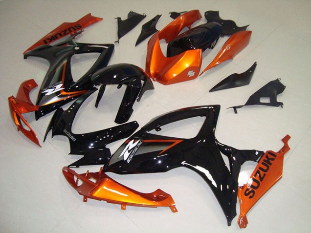 2006-2007 Suzuki GSXR 750 Motorcycle Fairings - Orange Glossy Black Canada Websites