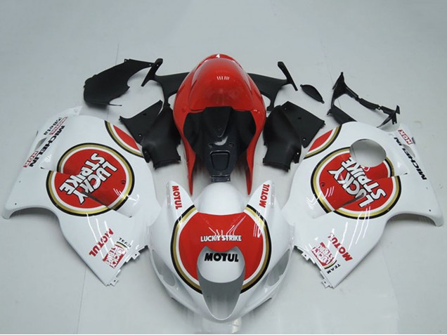 1996-2007 Suzuki GSXR 1300 Hayabusa Motorcycle Fairings - White Red Lucky Strike Motul Canada Websites