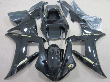 2002-2003 Yamaha YZF R1 Motorcycle Fairings - Glossy Black Gold Decal Canada Websites