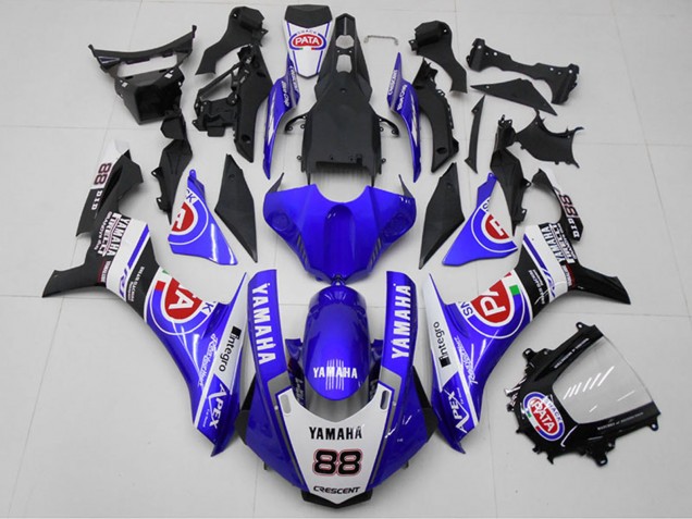2015-2019 Yamaha YZF R1 Motorcycle Fairings - White Blue Black Red PATA 88 Canada Websites