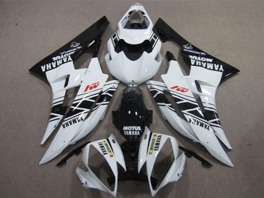 2006-2007 Yamaha YZF R6 Motorcycle Fairings - White Glossy Black Motul Canada Websites