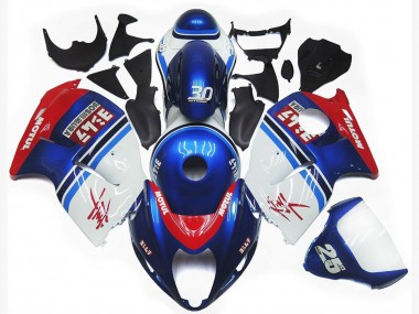 1997-2007 Blue and White Custom Logo Motul GSXR 1300 Hayabusa Fairings