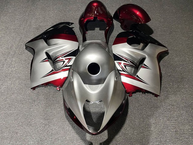 1997-2007 Gloss Silver and Candy Red GSXR 1300 Hayabusa Fairings 1997-2007 Gloss Silver and Candy Red GSXR 1300 Hayabusa Fairings