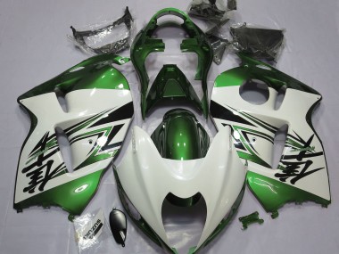 1997-2007 Gloss White & Green GSXR 1300 Hayabusa Fairings