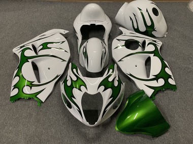 1997-2007 Green and White GSXR 1300 Hayabusa Fairings