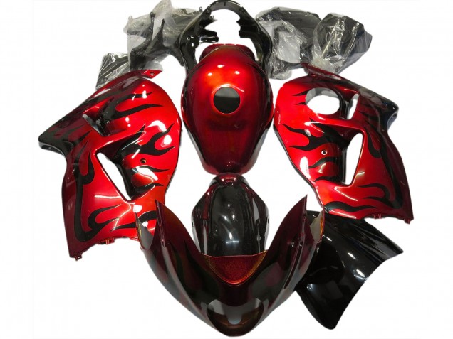 1997-2007 Red & Black Flame GSXR 1300 Hayabusa Fairings