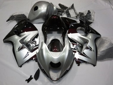 1997-2007 Silver and Dark Red GSXR 1300 Hayabusa Fairings