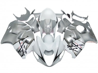 1997-2007 Silver and White Gloss OEM Style GSXR 1300 Hayabusa Fairings