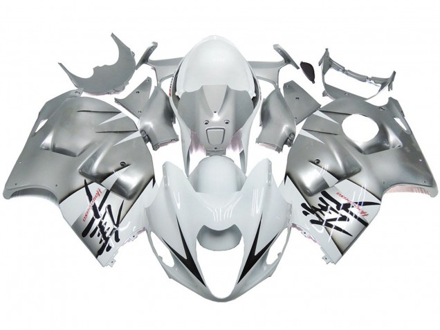 1997-2007 Silver and White Gloss OEM Style GSXR 1300 Hayabusa Fairings