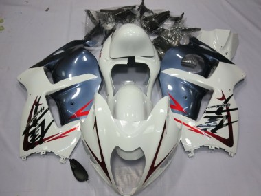 1997-2007 White and Dusty Blue GSXR 1300 Hayabusa Fairings