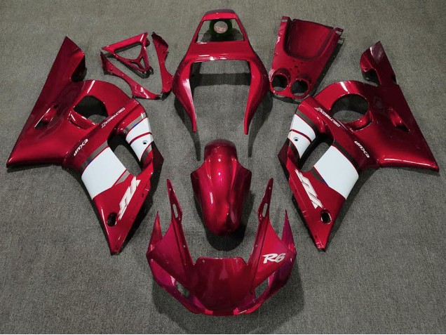 1998-2002 Deep Red & White R6 Fairings 1998-2002 Deep Red & White R6 Fairings