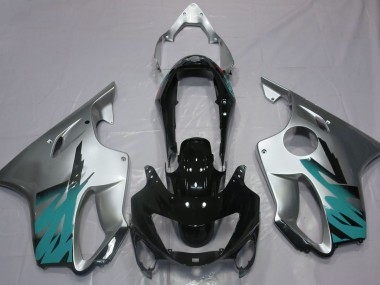1999-2000 Gloss Silver & Teal CBR600 F4 Fairings