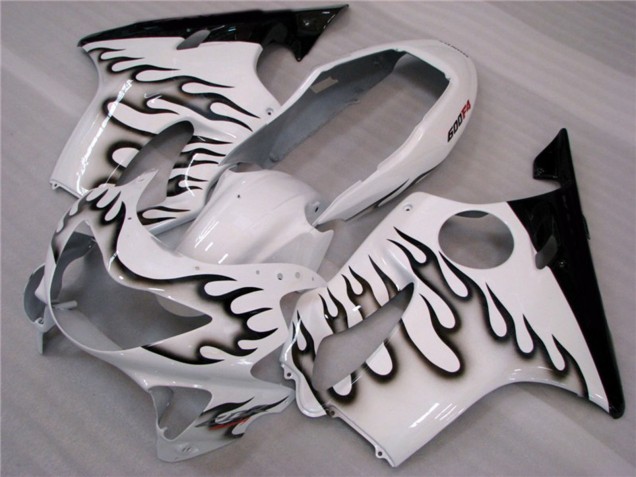 1999-2000 White and Black Flames CBR600 F4 Fairings 1999-2000 White and Black Flames CBR600 F4 Fairings