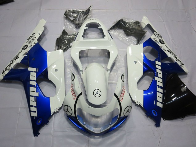 2000-2002 Jordan Blue and White GSXR 1000 Fairings