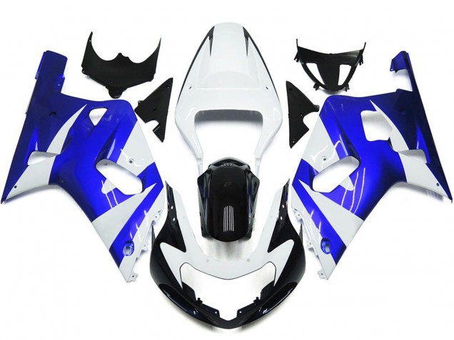 2001-2003 Vibrant Blue and White OEM Style GSXR 600-750 Fairings