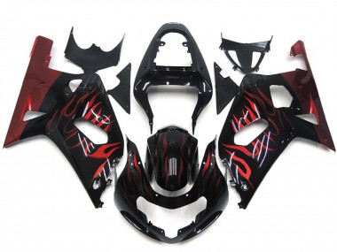 2001-2003 Vibrant Red Flame GSXR 600-750 Fairings