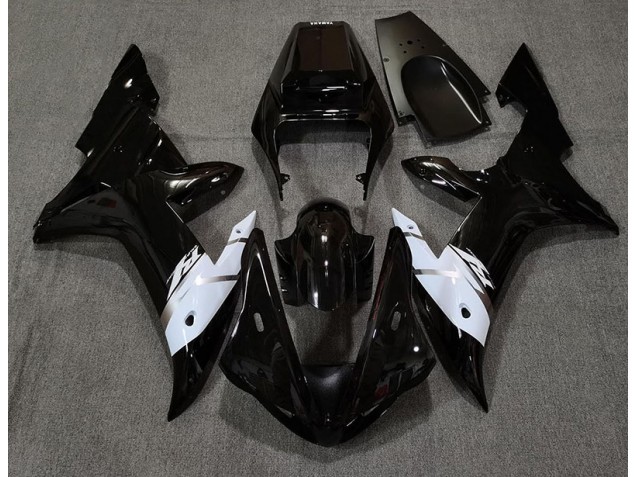2002-2003 Gloss Black White and Silver R1 Fairings