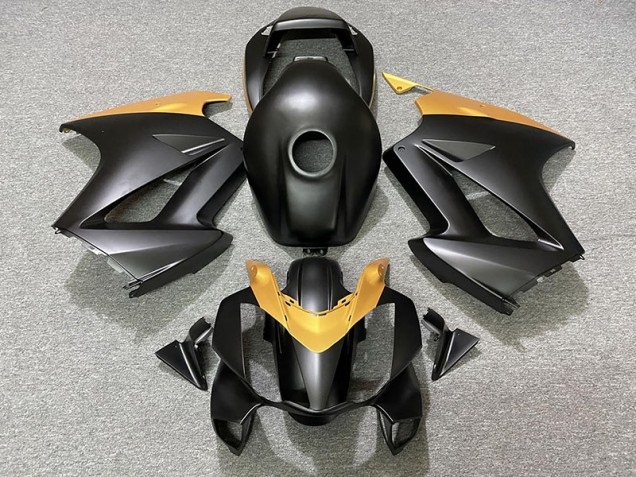 2002-2012 Matte Black & Gold VFR800 Fairings