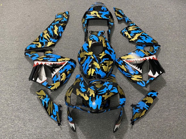 2003-2004 Blue and Gold Camo CBR600RR Fairings 2003-2004 Blue and Gold Camo CBR600RR Fairings