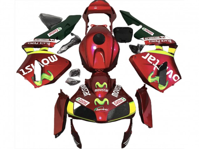 2003-2004 Deep Red Movistar CBR600RR Fairings
