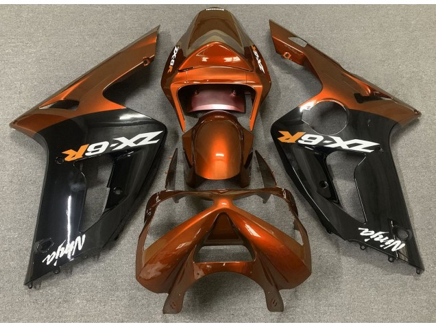 2003-2004 Gloss Orange and Black ZX6R Fairings 2003-2004 Gloss Orange and Black ZX6R Fairings