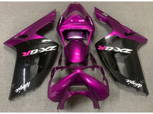 2003-2004 Gloss Pink and Black ZX6R Fairings 2003-2004 Gloss Pink and Black ZX6R Fairings