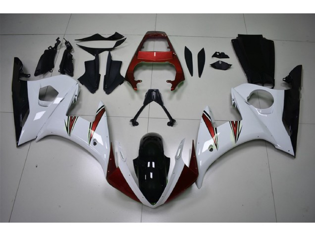 2003-2004 Gloss White & Red Accents R6 Fairings 2003-2004 Gloss White & Red Accents R6 Fairings