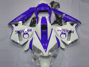 2003-2004 Gloss White and Blue PRAMAC CBR600RR Fairings
