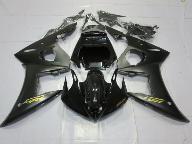2003-2004 Matte Black Gold R6 Fairings