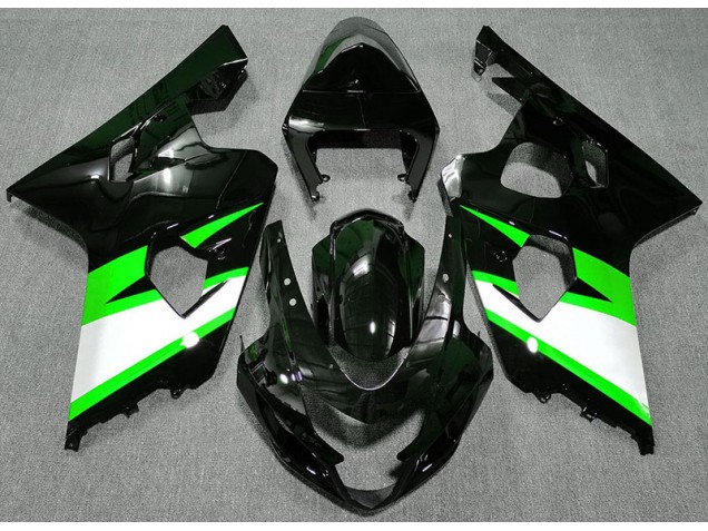 2004-2005 Gloss Black & Green GSXR 600-750 Fairings