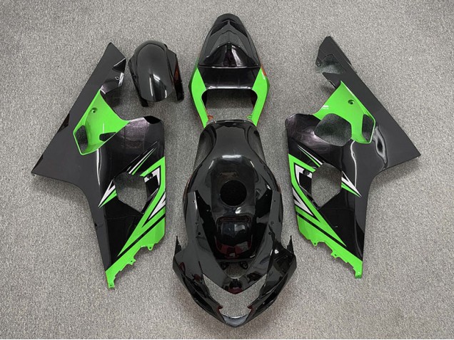 2004-2005 Gloss Black and Green GSXR 600-750 Fairings 2004-2005 Gloss Black and Green GSXR 600-750 Fairings