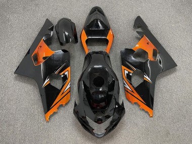 2004-2005 Gloss Black and Orange GSXR 600-750 Fairings