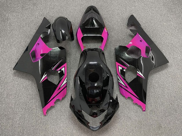 2004-2005 Gloss Black and Pink GSXR 600-750 Fairings 2004-2005 Gloss Black and Pink GSXR 600-750 Fairings