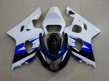 2004-2005 Gloss White & Deep Blue GSXR 600-750 Fairings