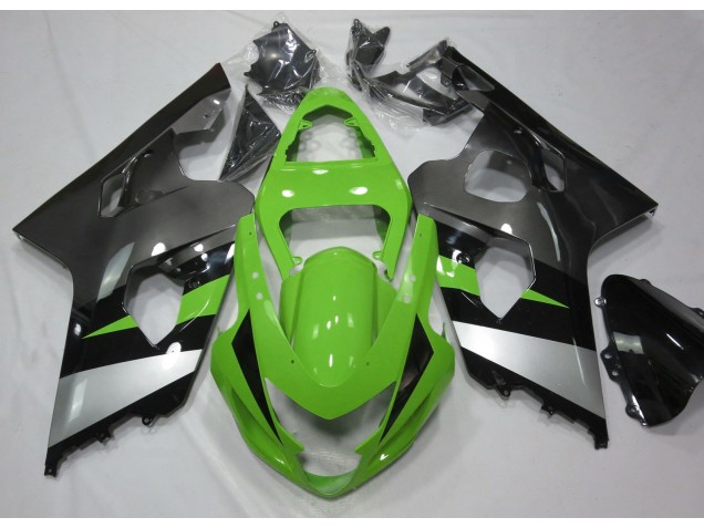 2004-2005 Green and Silver GSXR 600-750 Fairings