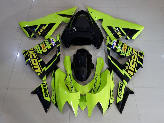 2004-2005 High Viz Yellow and Black ZX10R Fairings 2004-2005 High Viz Yellow and Black ZX10R Fairings