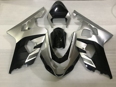 2004-2005 Matte Silver and Black GSXR 600-750 Fairings