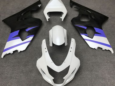 2004-2005 Matte White & Blue GSXR 600-750 Fairings
